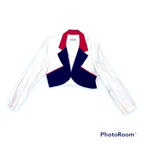 Menu cropped vintage blazer shacket lightweight nylon - Picture 1 of 1